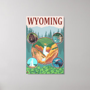 WyomingWyoming Collage Canvas Print
