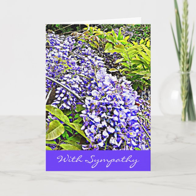 Wysteria Sympathy Card with beautiful sentiment (Front)