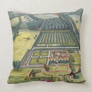 Wytham in the county of Berkshire engraved by Joha Throw Pillow