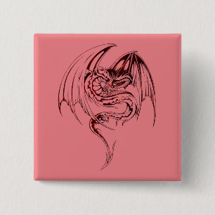 Wyvern Dragon Are Fantasy Mythical Creatures 2 Inch Square Button