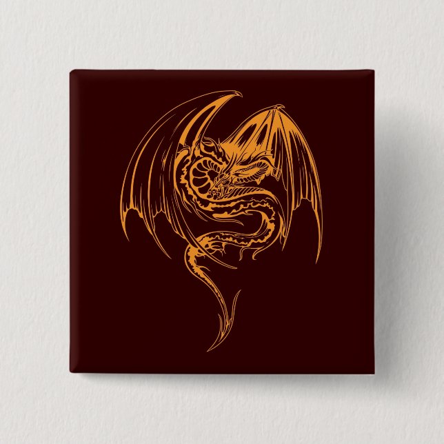 Wyvern Dragon Are Fantasy Mythical Creatures 2 Inch Square Button (Front)