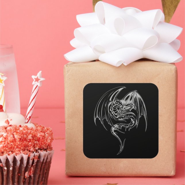Wyvern Dragon Are Fantasy Mythical Creatures Class Square Sticker (Party)