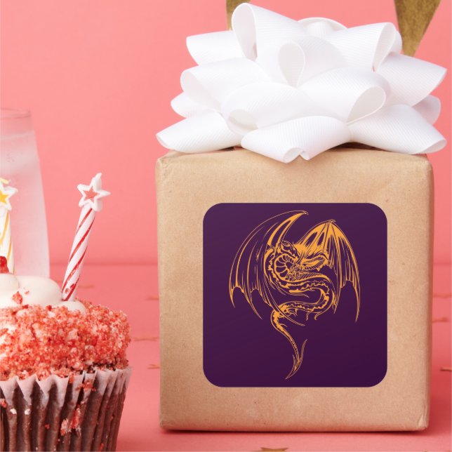 Wyvern Dragon Are Fantasy Mythical Creatures Class Square Sticker (Party)