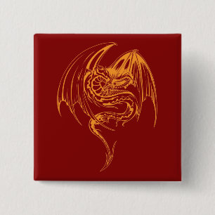 Wyvern Dragon Are Fantasy Mythical Creatures Pinba 2 Inch Square Button