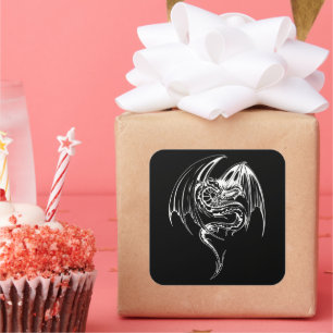 Wyvern Dragon Are Fantasy Mythical Creatures Square Sticker