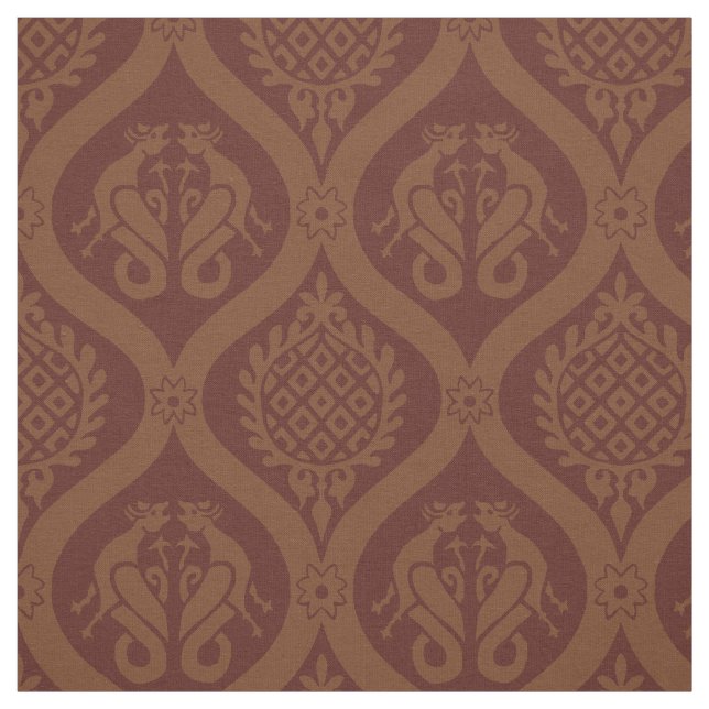 Wyvern Ogee, Dark Ambers Fabric (Swatch)
