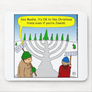 x04 Jews like Christmas too - cartoon Mouse Pad