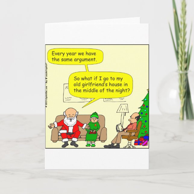 x25 old girlfriends house cartoon holiday card (Front)
