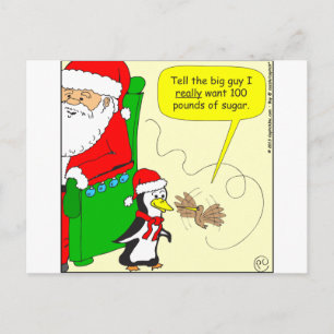 x61 christmas sugar hummingbird cartoon holiday postcard