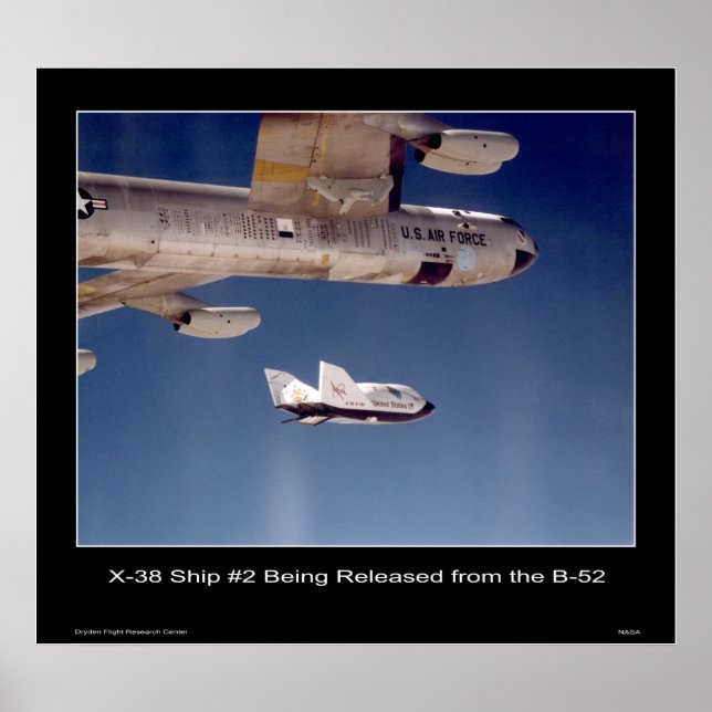 X-38 Ship #2 being released from the B-52 Poster (Front)