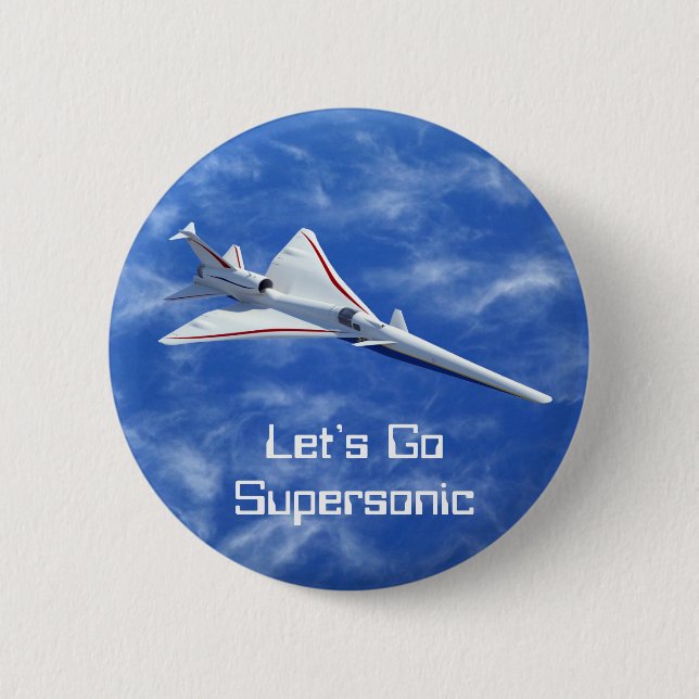 X-59 Low Boom Supersonic Jet Aircraft 2 Inch Round Button (Front)