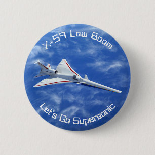 X-59 Low Boom Supersonic Jet Aircraft 2 Inch Round Button