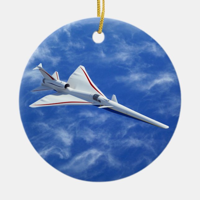 X-59 Low Boom Supersonic Jet Aircraft Ceramic Ornament (Front)