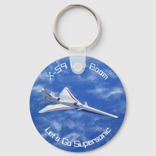 X-59 Low Boom Supersonic Jet Aircraft Keychain