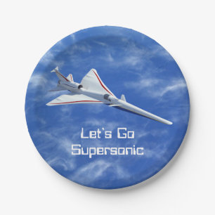 X-59 Low Boom Supersonic Jet Aircraft Paper Plate