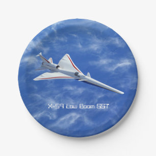 X-59 Low Boom Supersonic Jet Aircraft Paper Plate