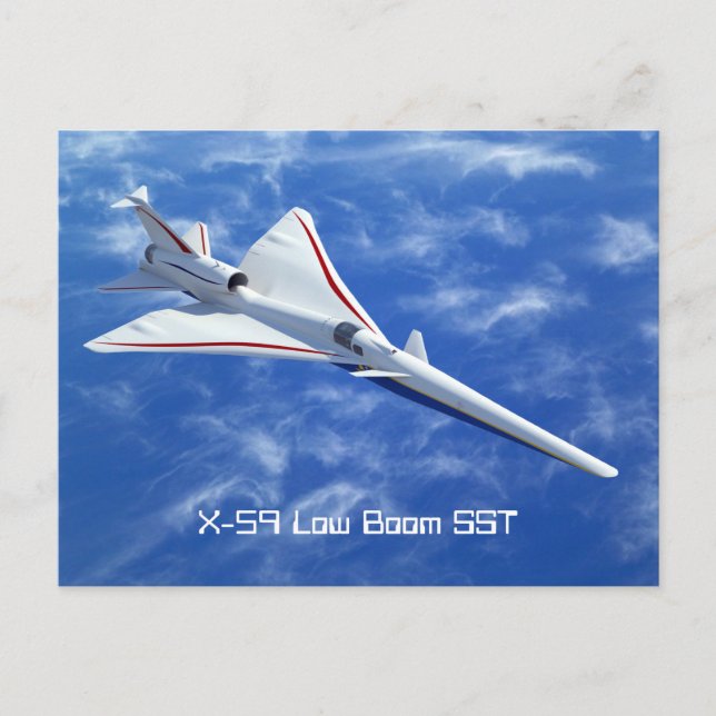 X-59 Low Boom Supersonic Jet Aircraft Postcard (Front)