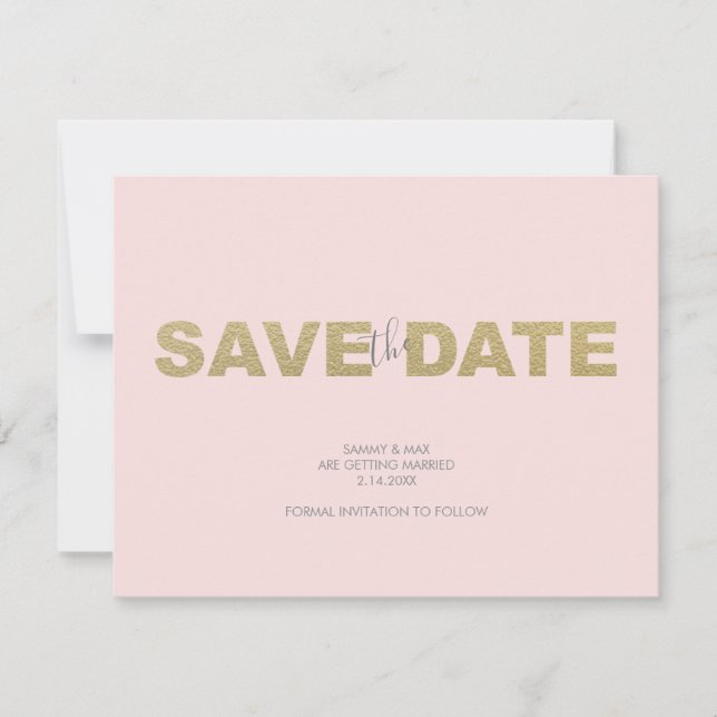 X and O Valentine's Day Wedding Save The Date (Front)