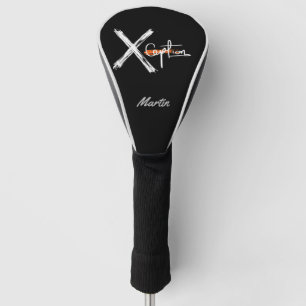 X Ception   Cool Black and White Custom Name Golf Head Cover