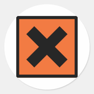 x chemist toxic sign classic round sticker