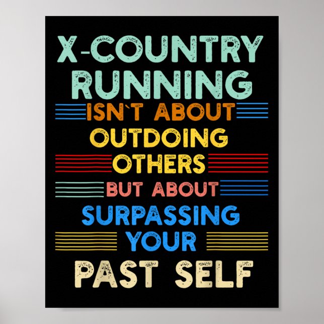 X-country Running Is Outwork Your Past Self Sitive Poster (Front)