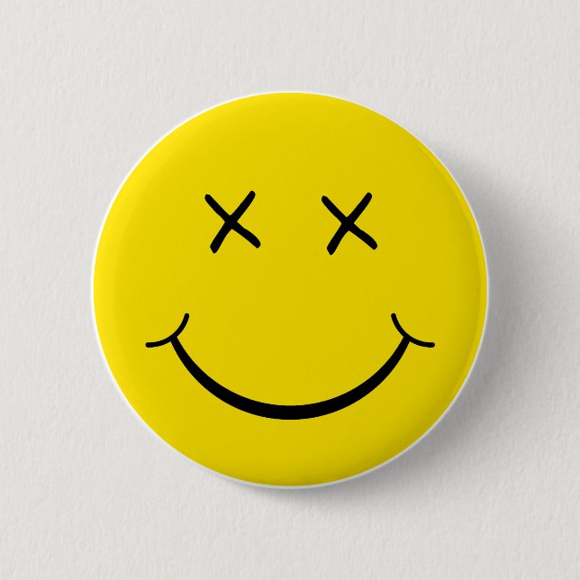 X Eye Face 2 Inch Round Button (Front)