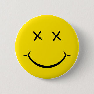 X Eye Face 2 Inch Round Button