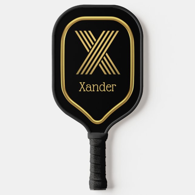 X Gold Initial Pickleball Paddle (Front)