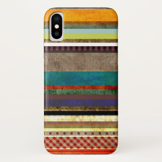 X Grungy striped art Case-Mate iPhone Case (Back)