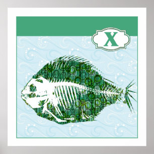 X is for X-Ray Fish Poster