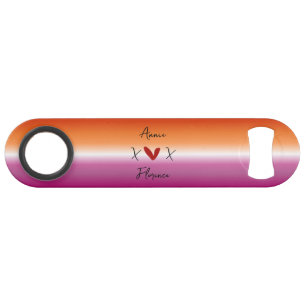 X Love X Sunset Lesbian Flag Bar Key