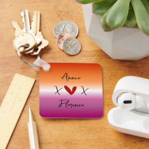 X Love X Sunset Lesbian Flag Keychain