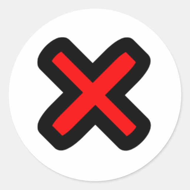 X Marks the Spot Classic Round Sticker (Front)