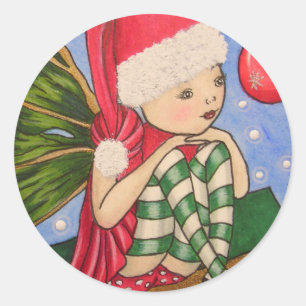 X-Mas Elf Classic Round Sticker