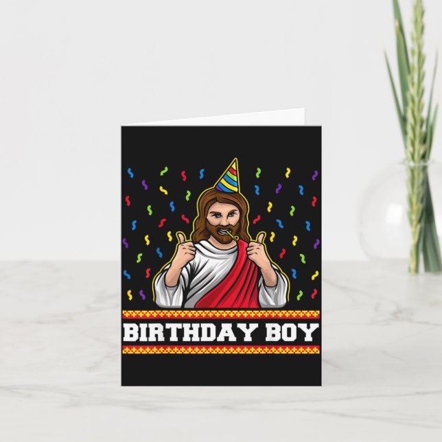 X-mas Funny Jesus Bday For Kids &amp; Adults Jesus Card (Front)