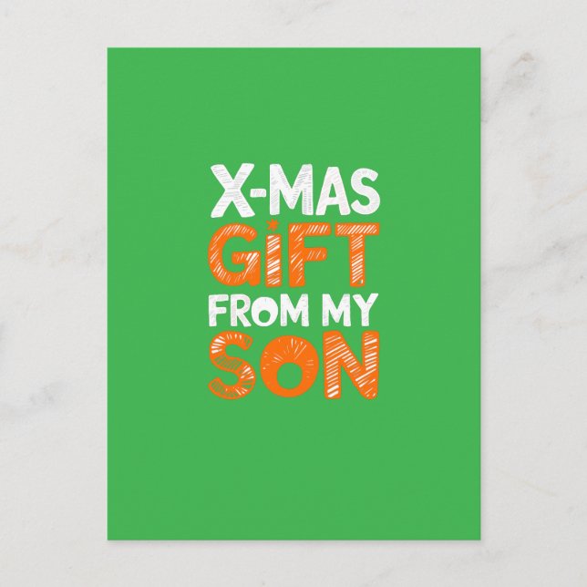 X-Mas Gift From My Son Digital Art Design Postcard (Front)