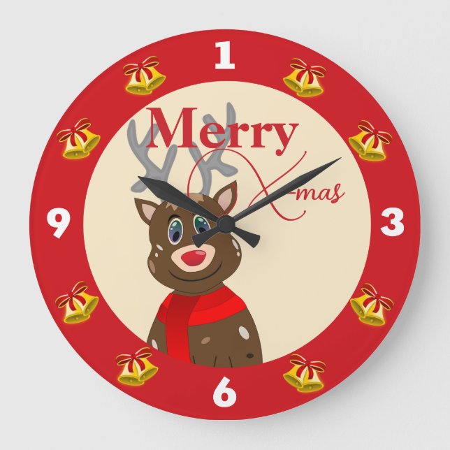 X-mas with a joyful large clock (Front)