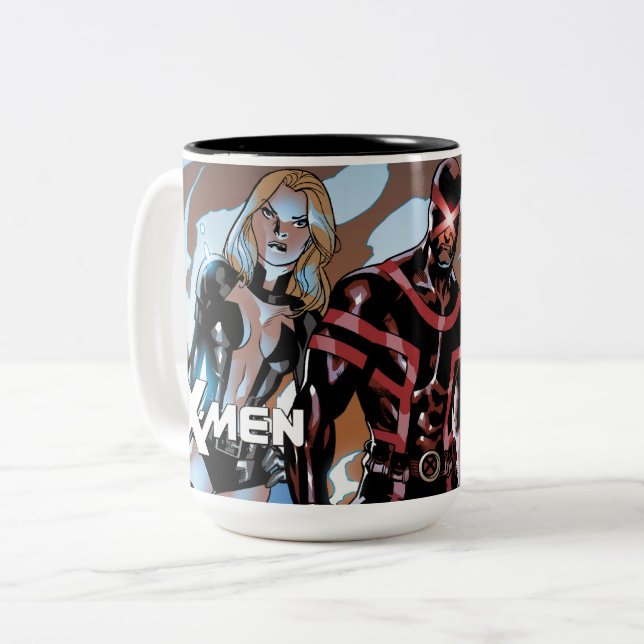 X-Men | Emma Frost, Cyclops, Magneto, & Magik Two-Tone Coffee Mug (Front Left)