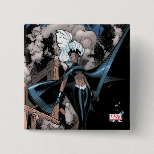 X-Men   Storm Over Burnng City 2 Inch Square Button