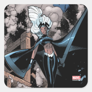 X-Men   Storm Over Burnng City Square Sticker