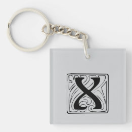 X Monogram black Keychain