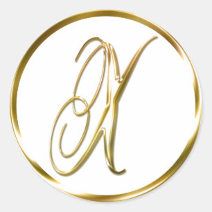 X Monogram Faux Gold Envelope Or Favour Seal