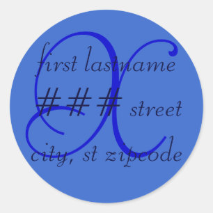 "X" monogram return address label - personalize