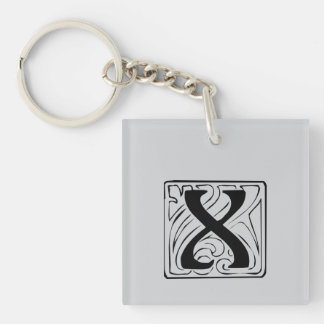 X Monogramm schwarz Keychain