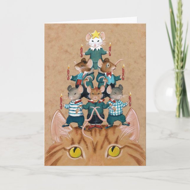 X Mouse Tree Holiday Card (Front)