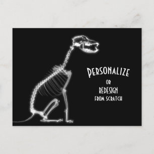 X-Ray Dog - B&W Postcard