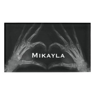 X-ray Fingers Form a Heart Name Tag