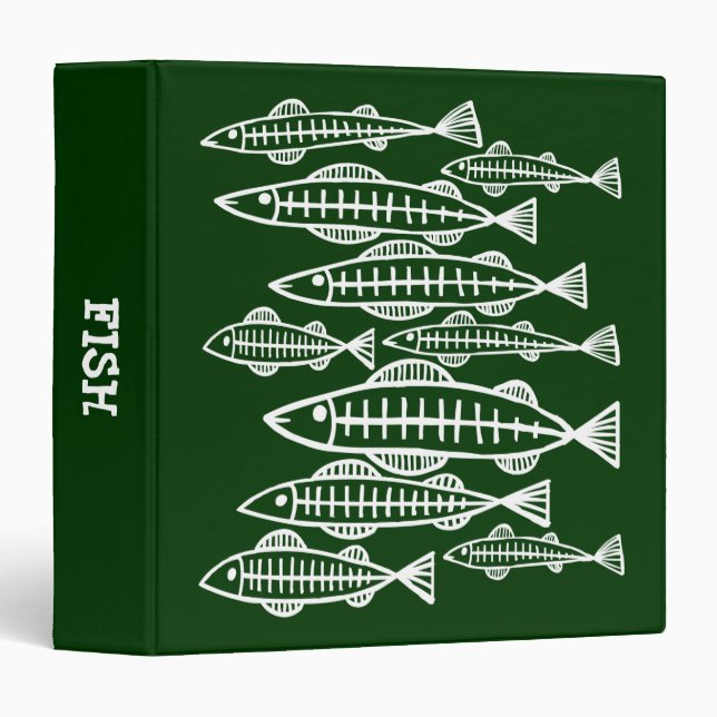 X-Ray Fish - (1.5in) - Dark Green Binder (Front/Spine)