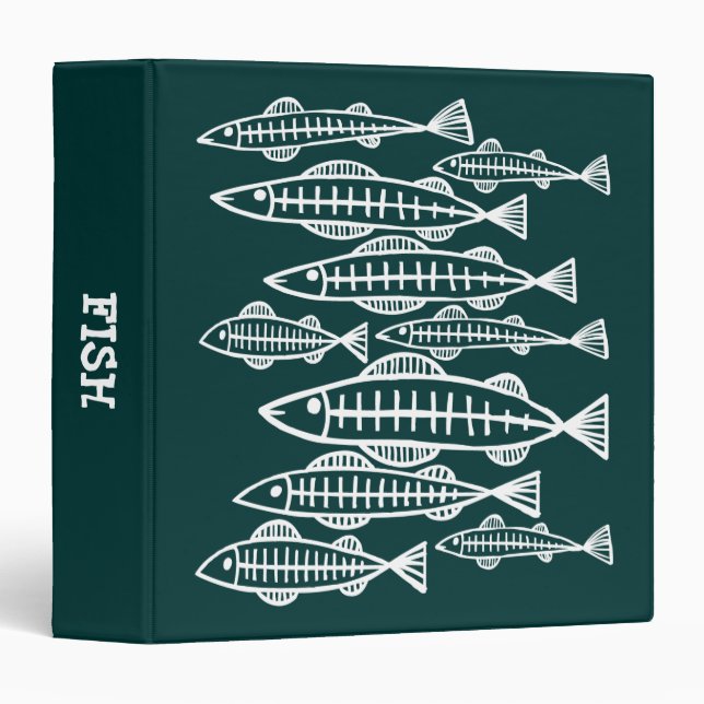 X-Ray Fish - (1.5in) - Dark Green II Binder (Front/Spine)