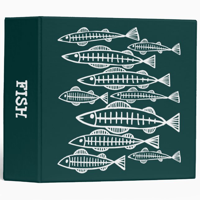 X-Ray Fish - (2.0in) - Dark Green II Binder (Front/Spine)